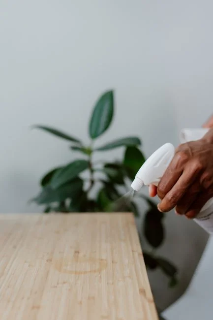 who-we-are A man in coveralls cleans a large window in a stylish, modern home interior.